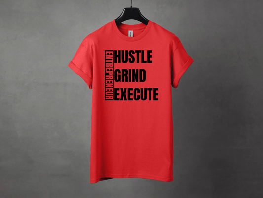 HUSTLE GRIND EXECUTE PREMIUM TEE - Asphalt Jungle Co