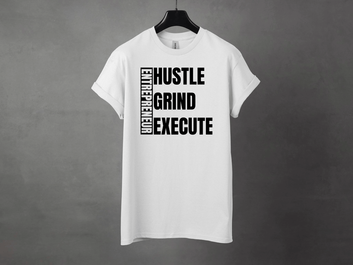 HUSTLE GRIND EXECUTE PREMIUM TEE - Asphalt Jungle Co