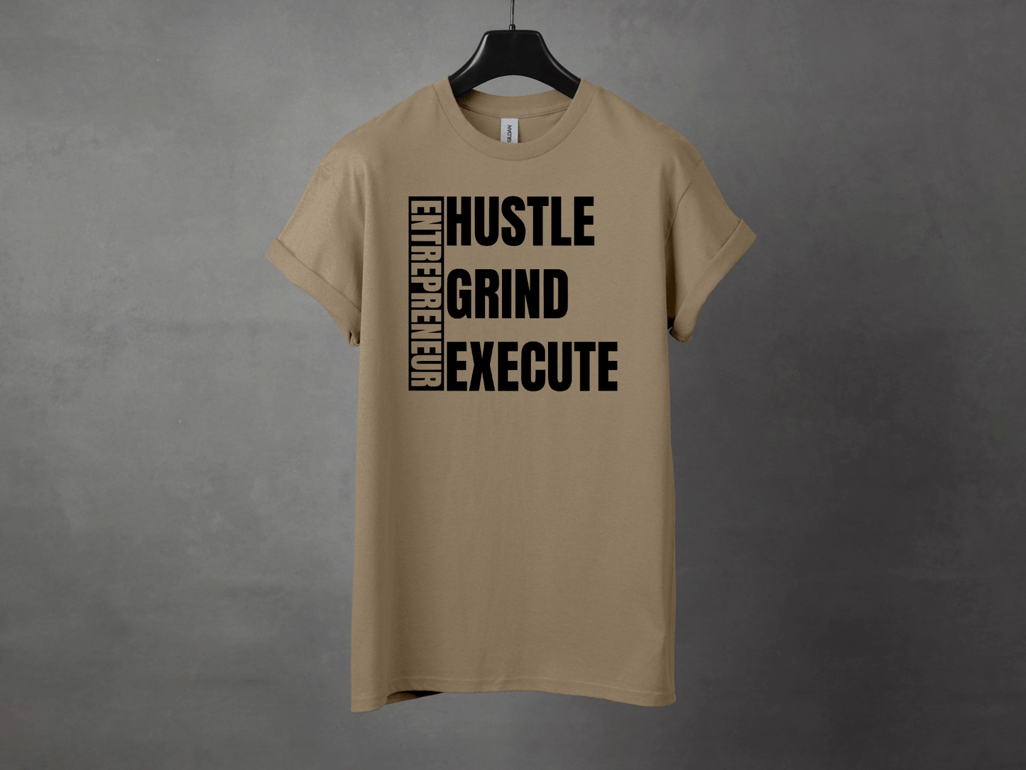 HUSTLE GRIND EXECUTE PREMIUM TEE - Asphalt Jungle Co