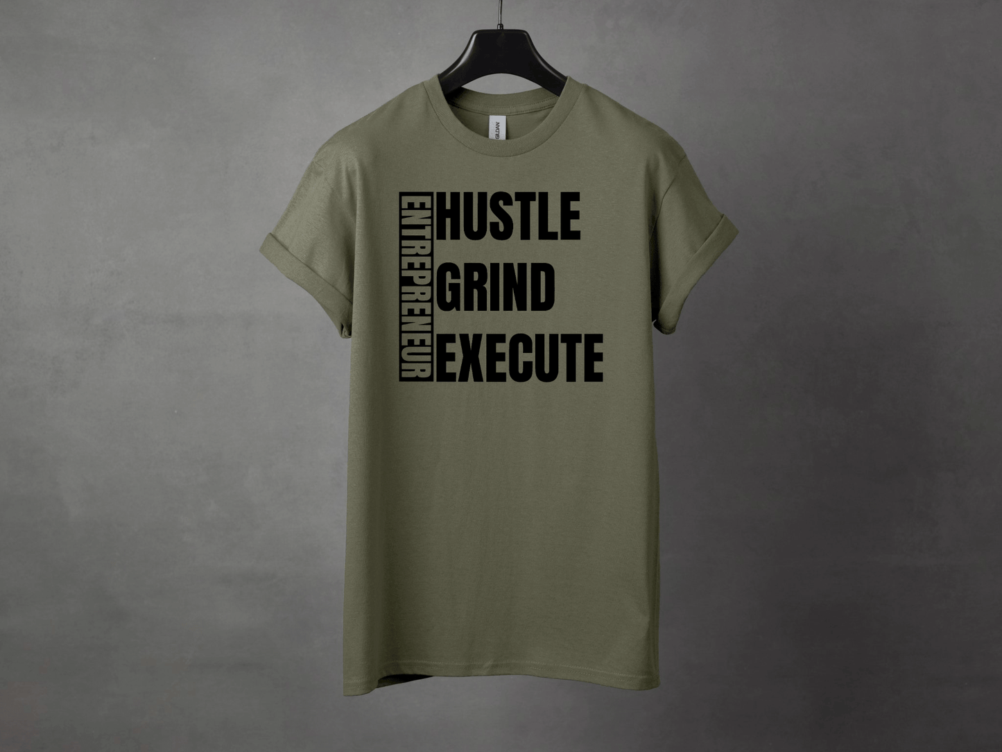 HUSTLE GRIND EXECUTE PREMIUM TEE - Asphalt Jungle Co