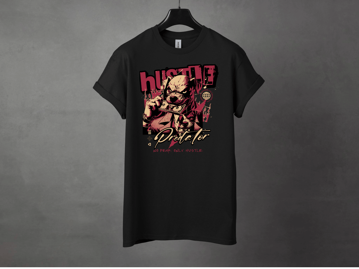 Hustle Predator Premium Streetwear Tee - Asphalt Jungle Co
