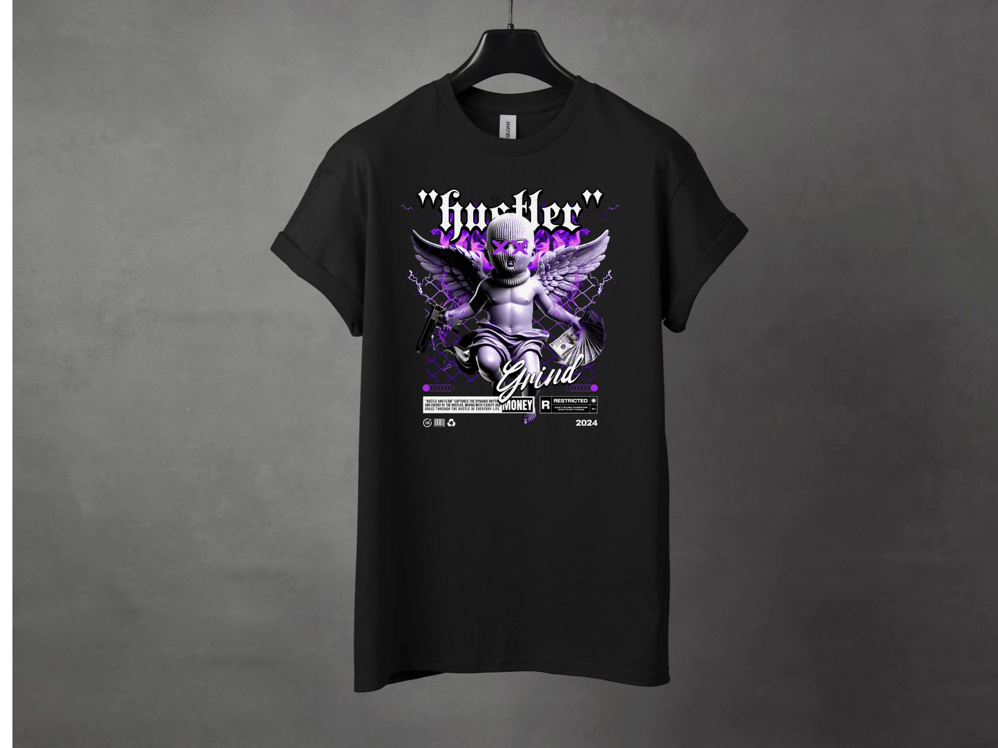 Hustler Grind Premium Streetwear Tee - Asphalt Jungle Co