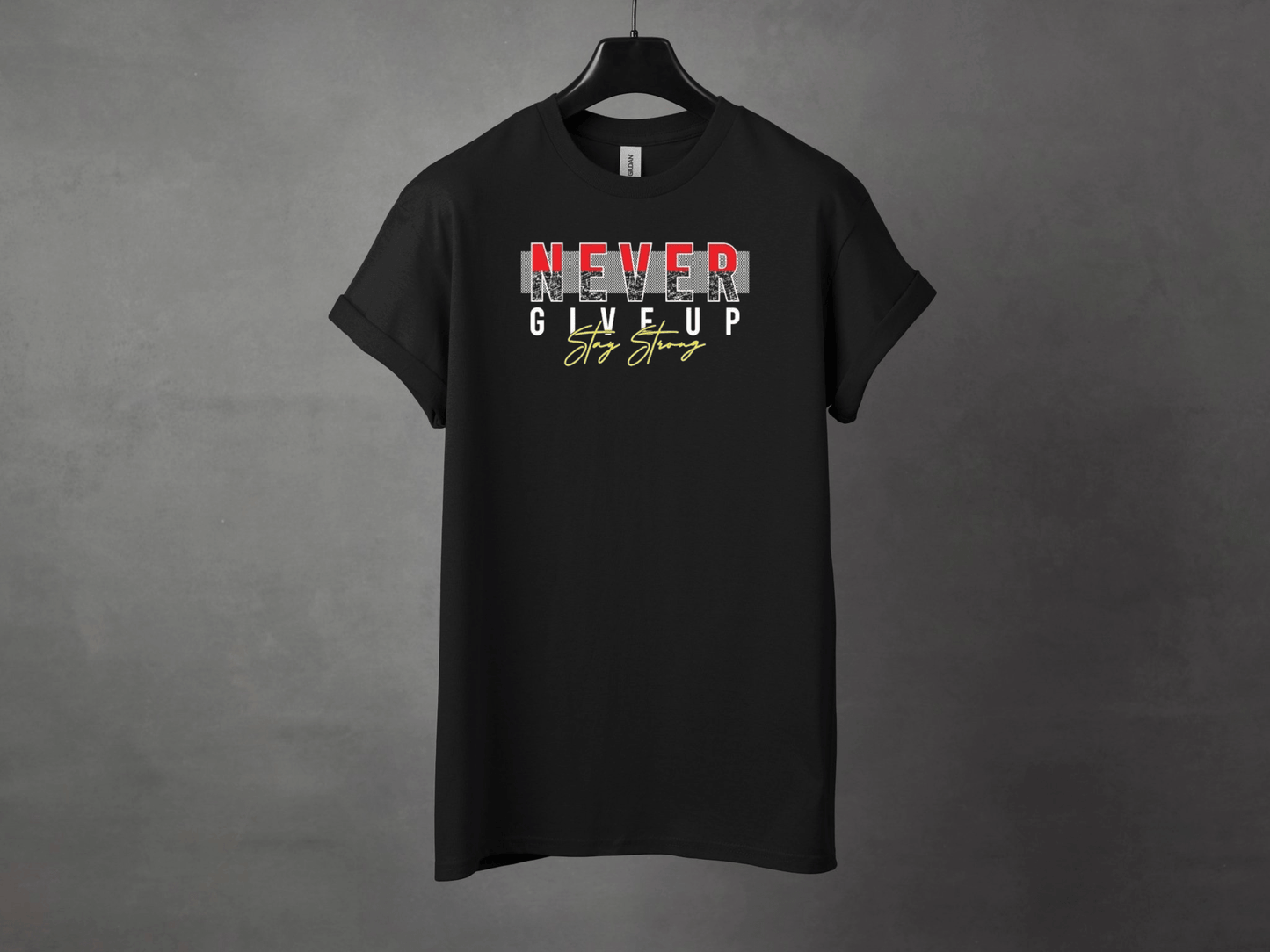 NEVER GIVE UP PREMIUM TEE - Asphalt Jungle Co
