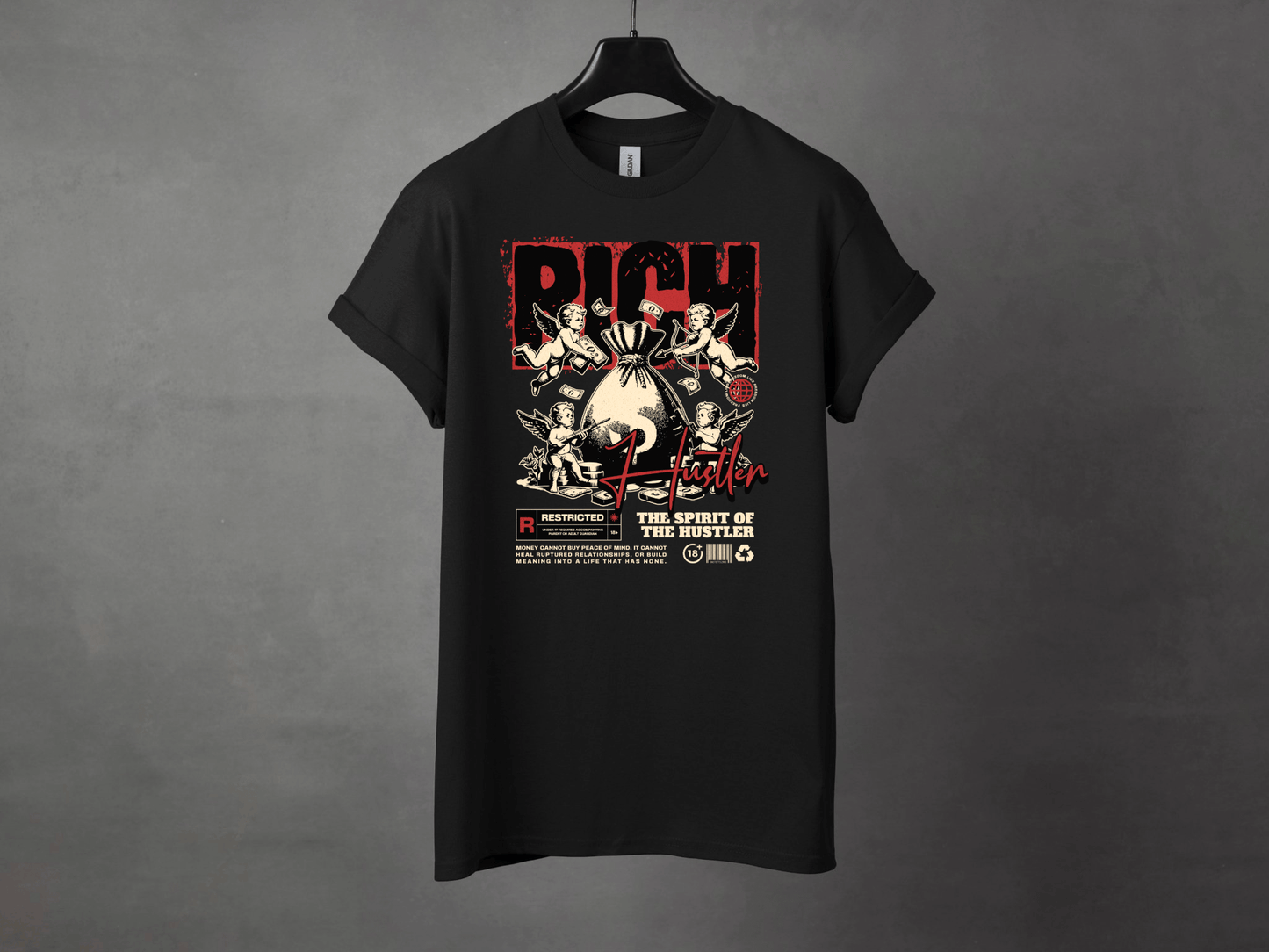 Rich Hustler Premium Streetwear Tee - Asphalt Jungle Co