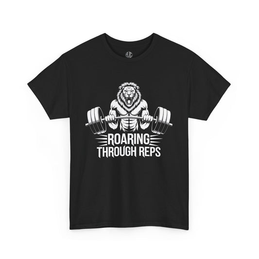 Roaring Through Reps Premium Gym Workout Tee - Asphalt Jungle Co
