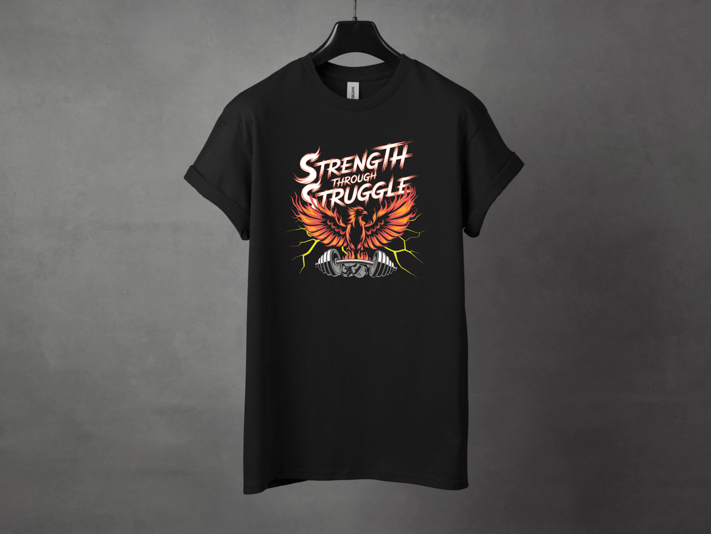 Strength Through Struggle Premium Gym Workout Tee - Asphalt Jungle Co