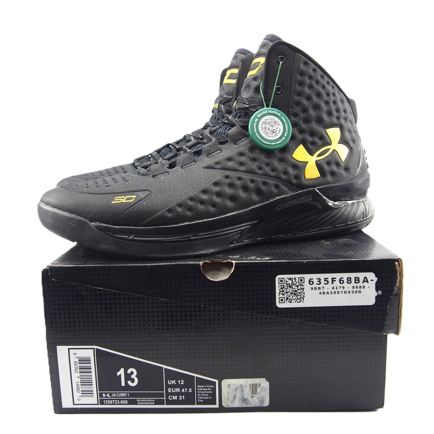 UNDER ARMOUR CURRY 1 BLACK AND GOLD BANNER MENS SHOES - Asphalt Jungle Co