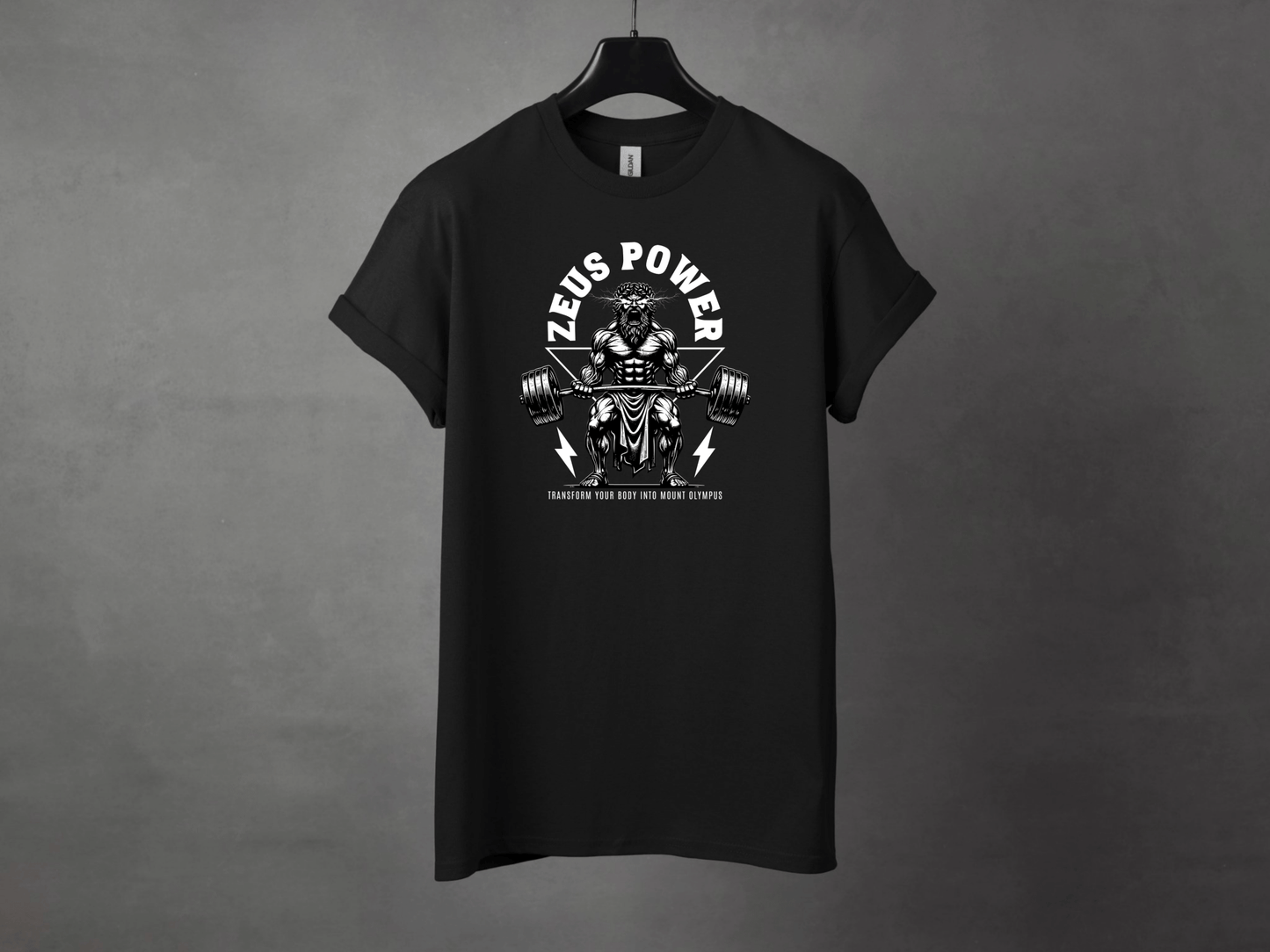 Zeus Power Premium Gym Workout Tee - Asphalt Jungle Co