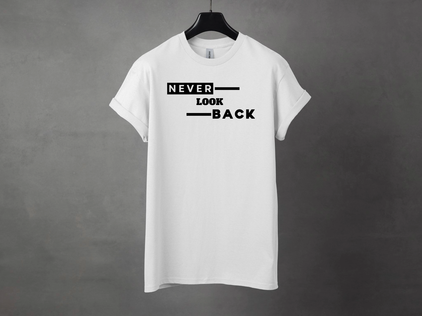NEVER LOOK BACK PREMIUM TEE