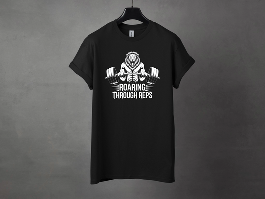 Roaring Through Reps Premium Gym Workout Tee