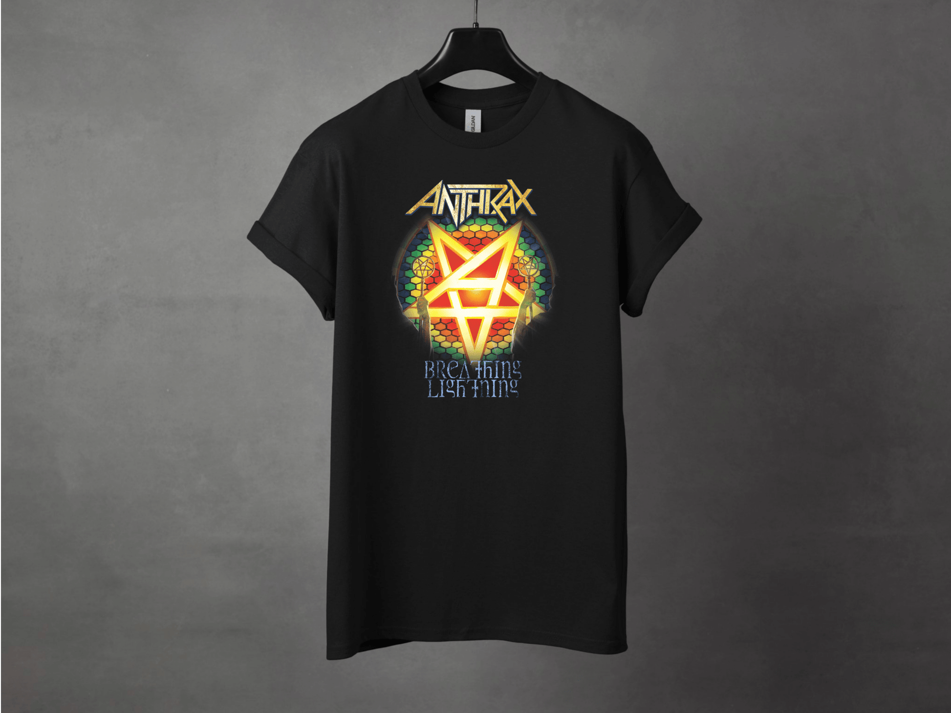 Anthrax Breathing Lightning Premium Metal Tee - Asphalt Jungle Co