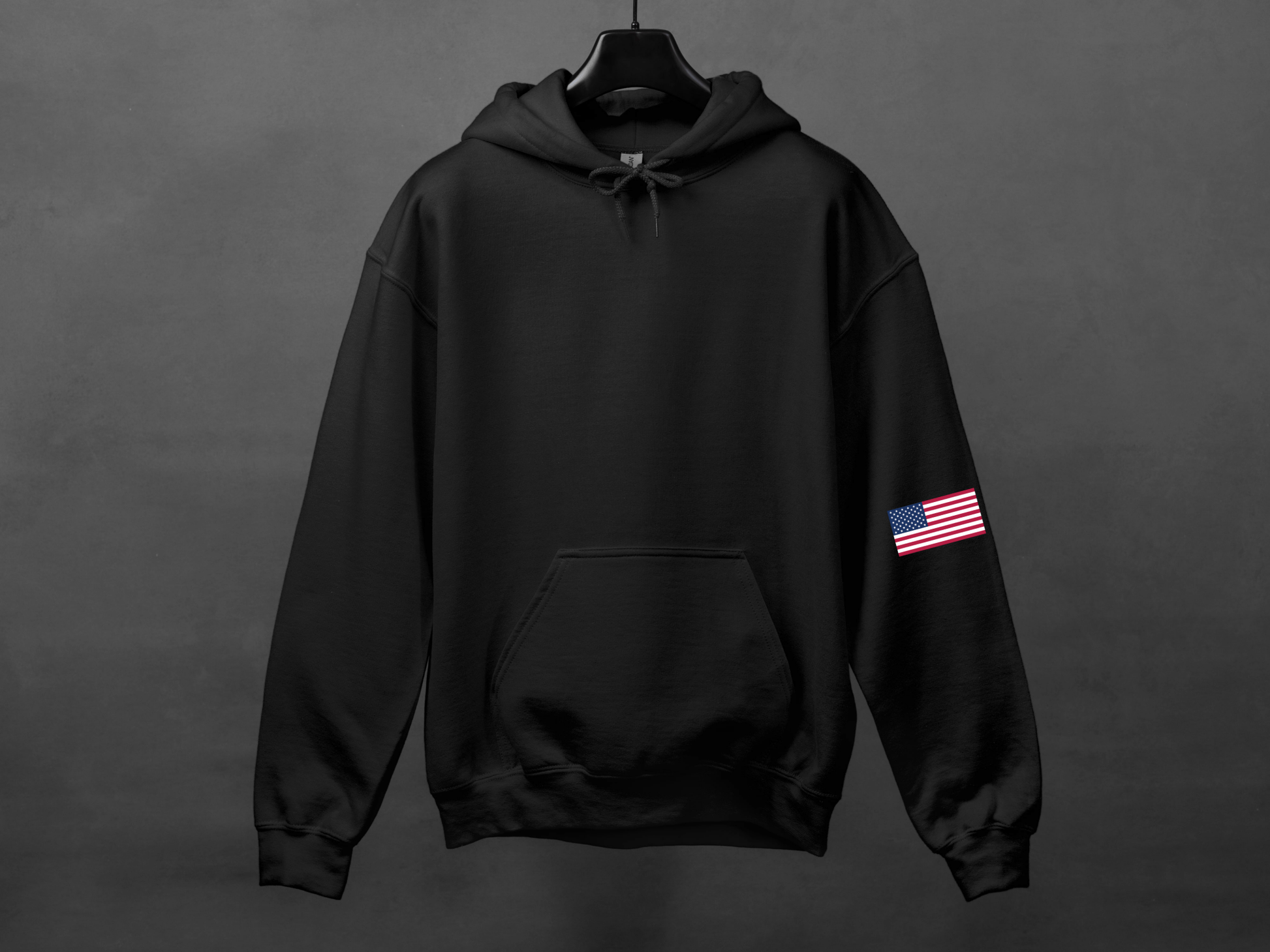 Built Different Premium Hoodie With American Flag - Asphalt Jungle Co