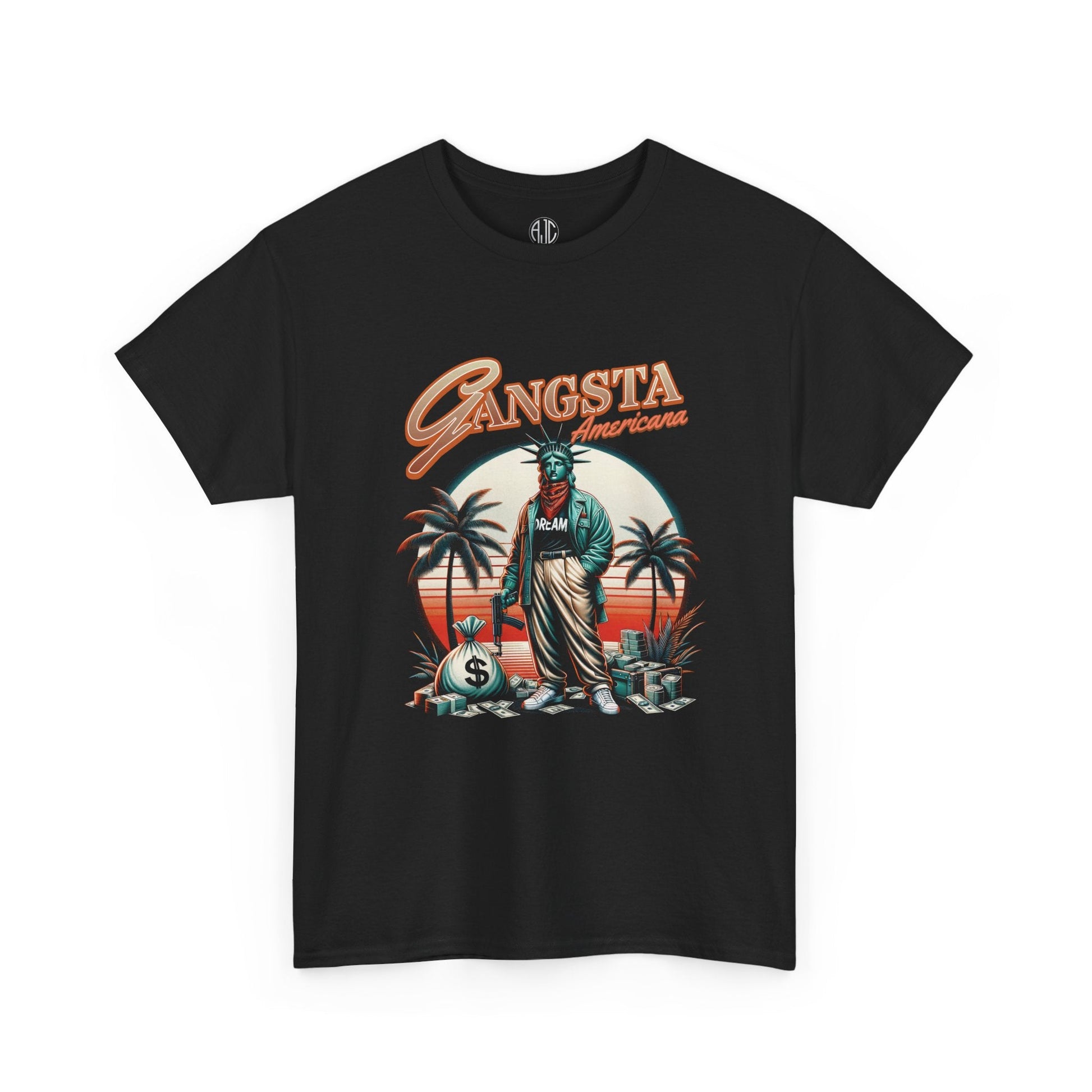 Gangsta Americana Premium Streetwear Tee - Asphalt Jungle Co