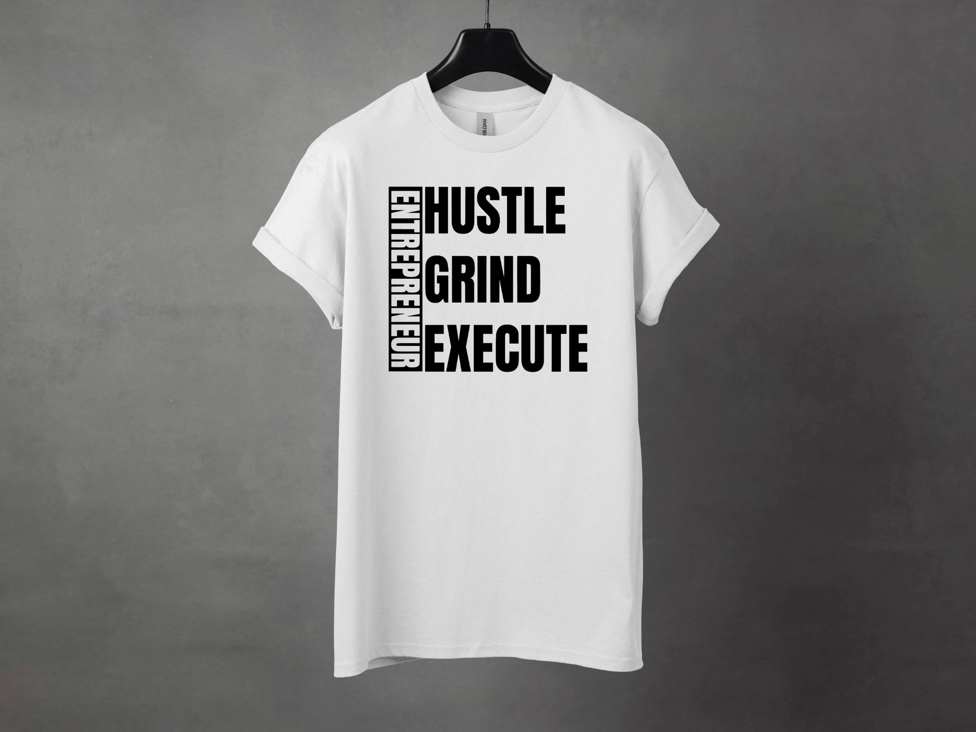 HUSTLE GRIND EXECUTE PREMIUM TEE - Asphalt Jungle Co