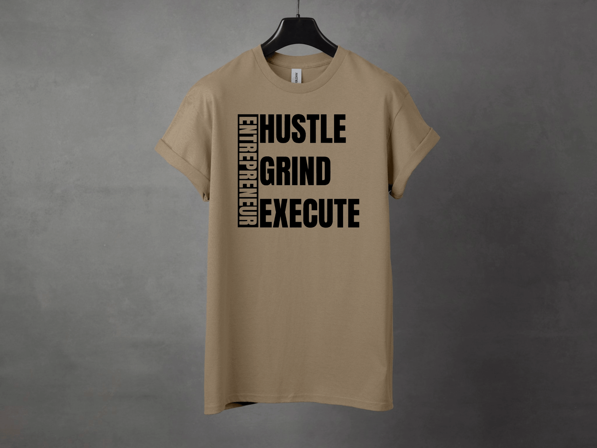 HUSTLE GRIND EXECUTE PREMIUM TEE - Asphalt Jungle Co