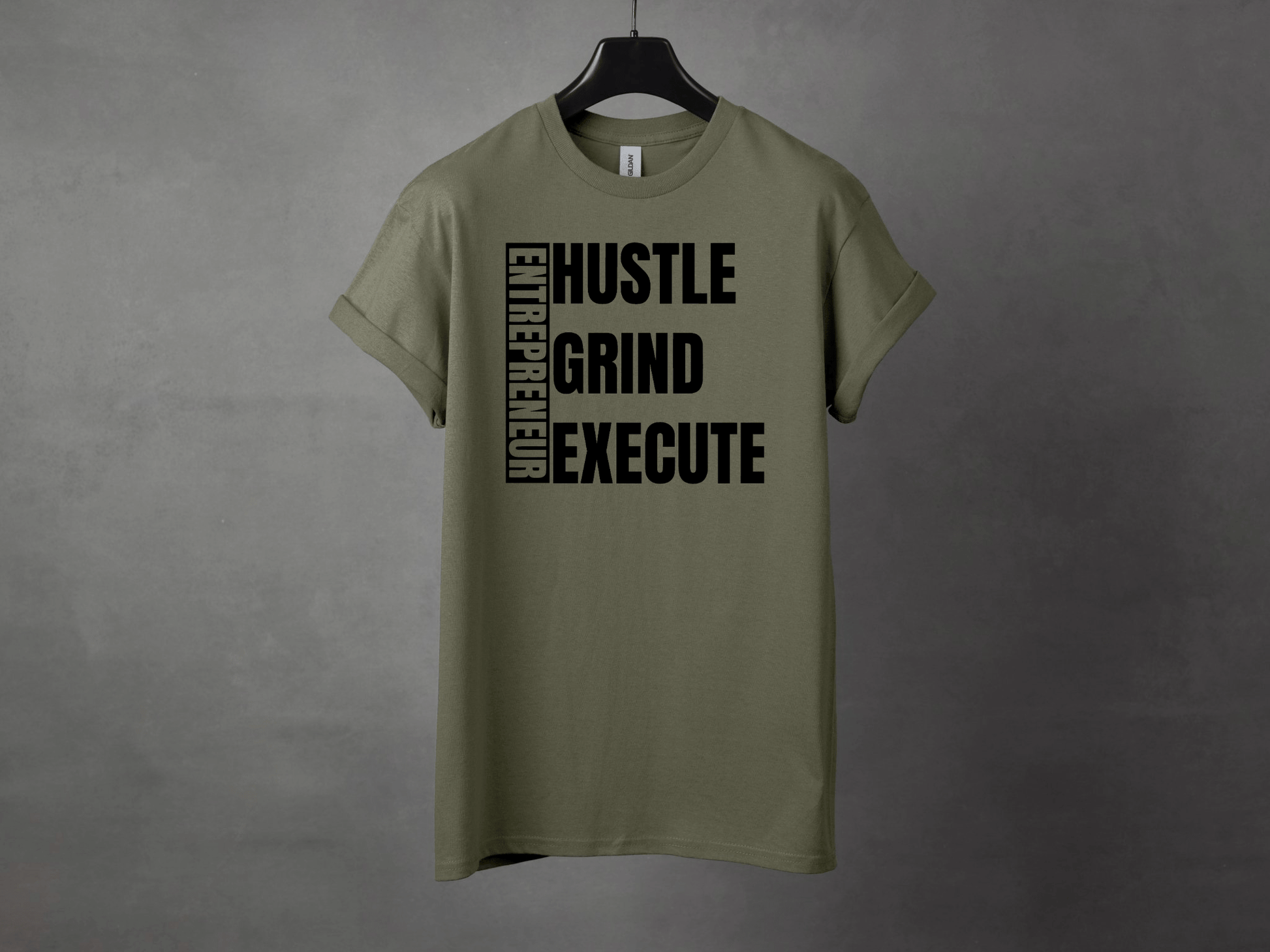 HUSTLE GRIND EXECUTE PREMIUM TEE - Asphalt Jungle Co