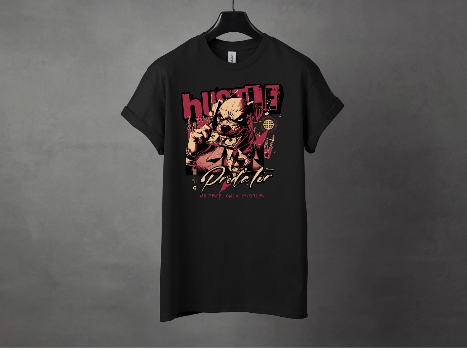 Hustle Predator Premium Streetwear Tee - Asphalt Jungle Co