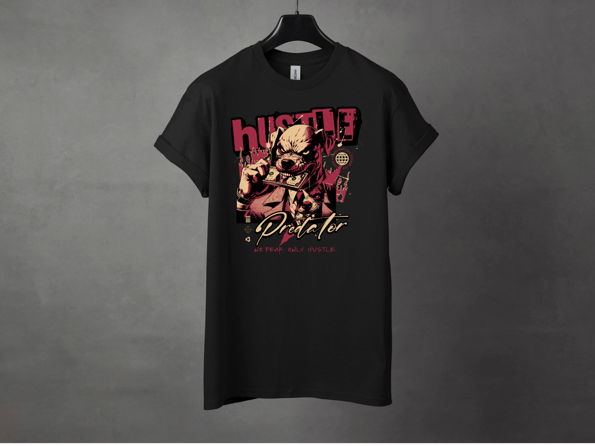 Hustle Predator Premium Streetwear Tee - Asphalt Jungle Co