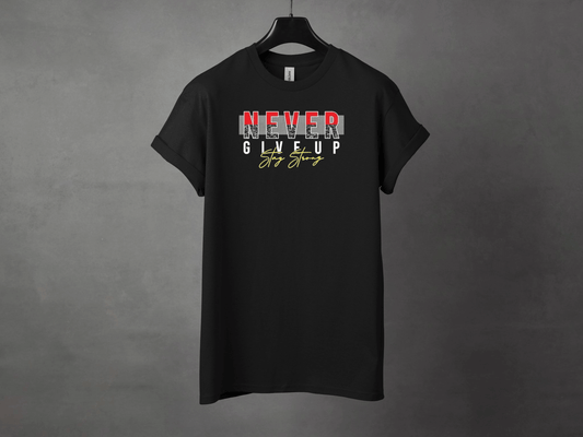 NEVER GIVE UP PREMIUM TEE - Asphalt Jungle Co