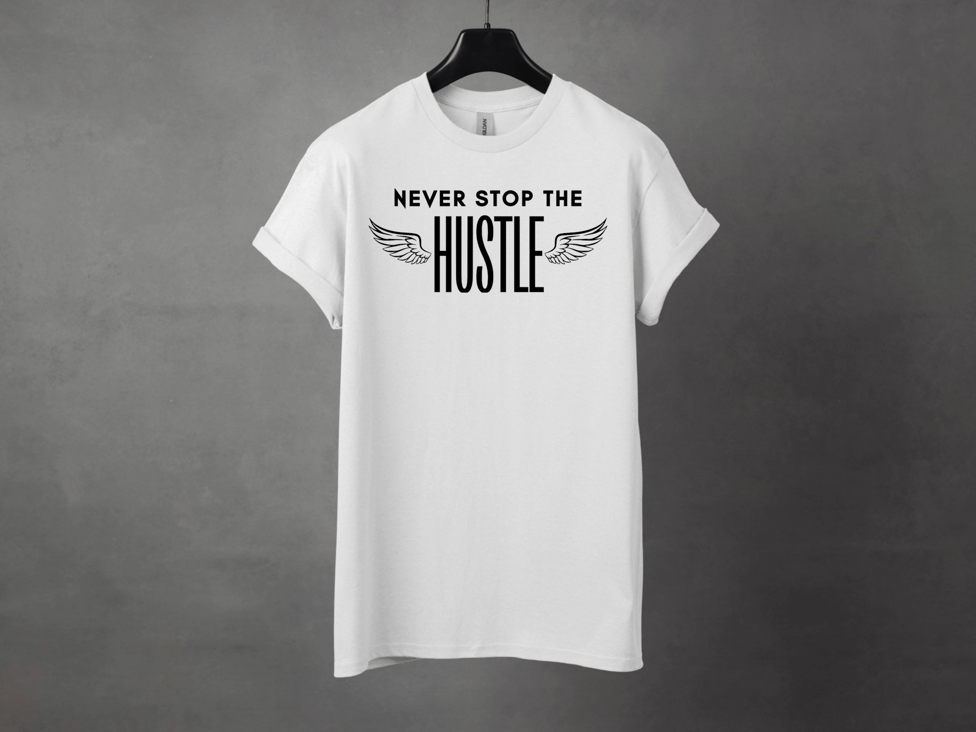 NEVER STOP THE HUSTLE PREMIUM TEE - Asphalt Jungle Co