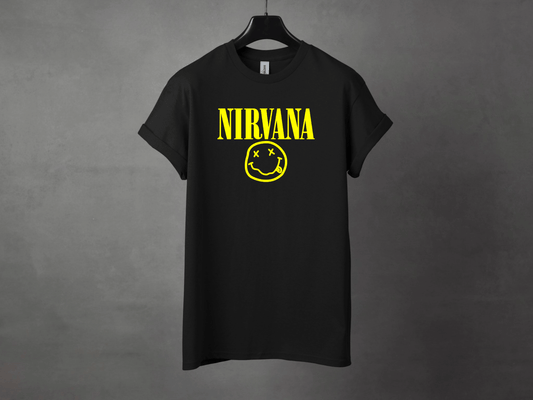 Nirvana Smiley Face Premium Grunge Tee - Asphalt Jungle Co