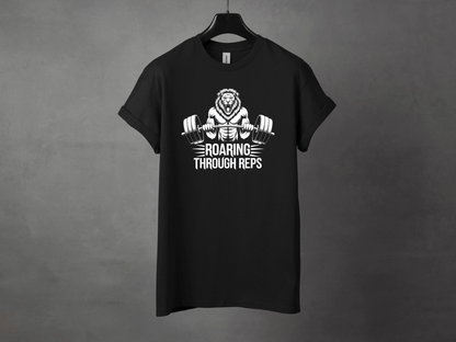 Roaring Through Reps Premium Gym Workout Tee - Asphalt Jungle Co