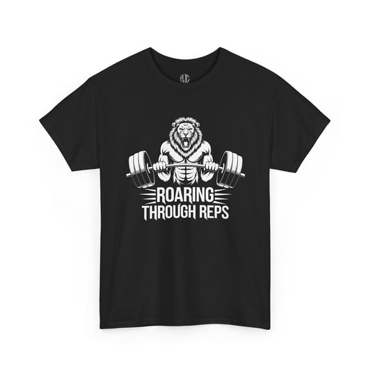 Roaring Through Reps Premium Gym Workout Tee - Asphalt Jungle Co