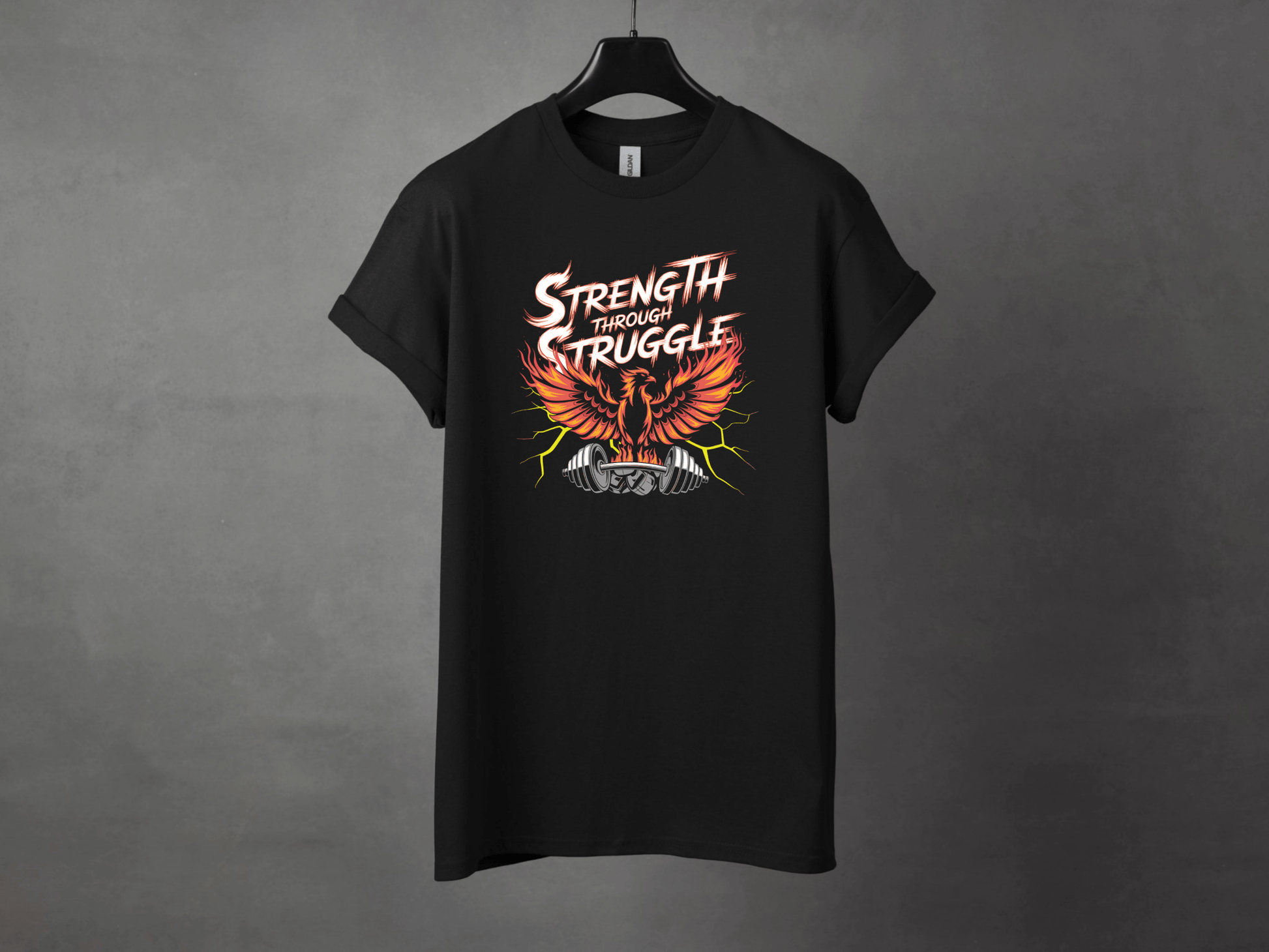 Strength Through Struggle Premium Gym Workout Tee - Asphalt Jungle Co