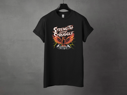 Strength Through Struggle Premium Gym Workout Tee - Asphalt Jungle Co