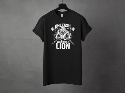Unleash Your Inner Lion Premium Gym Workout Tee - Asphalt Jungle Co