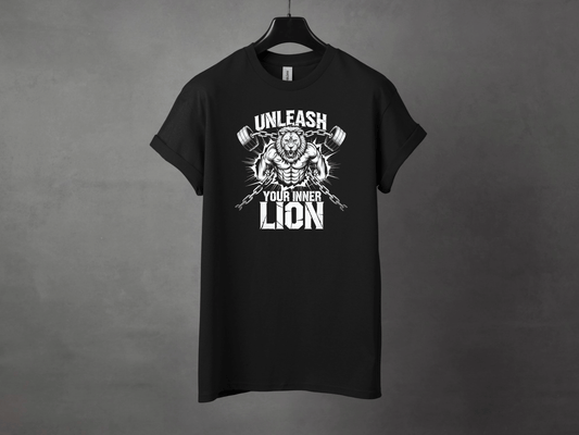 Unleash Your Inner Lion Premium Gym Workout Tee - Asphalt Jungle Co