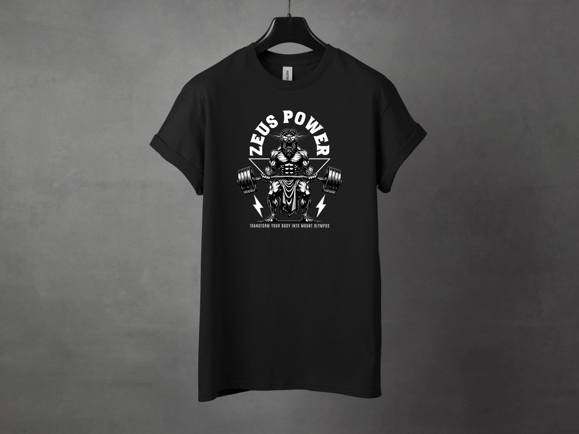 Zeus Power Premium Gym Workout Tee - Asphalt Jungle Co